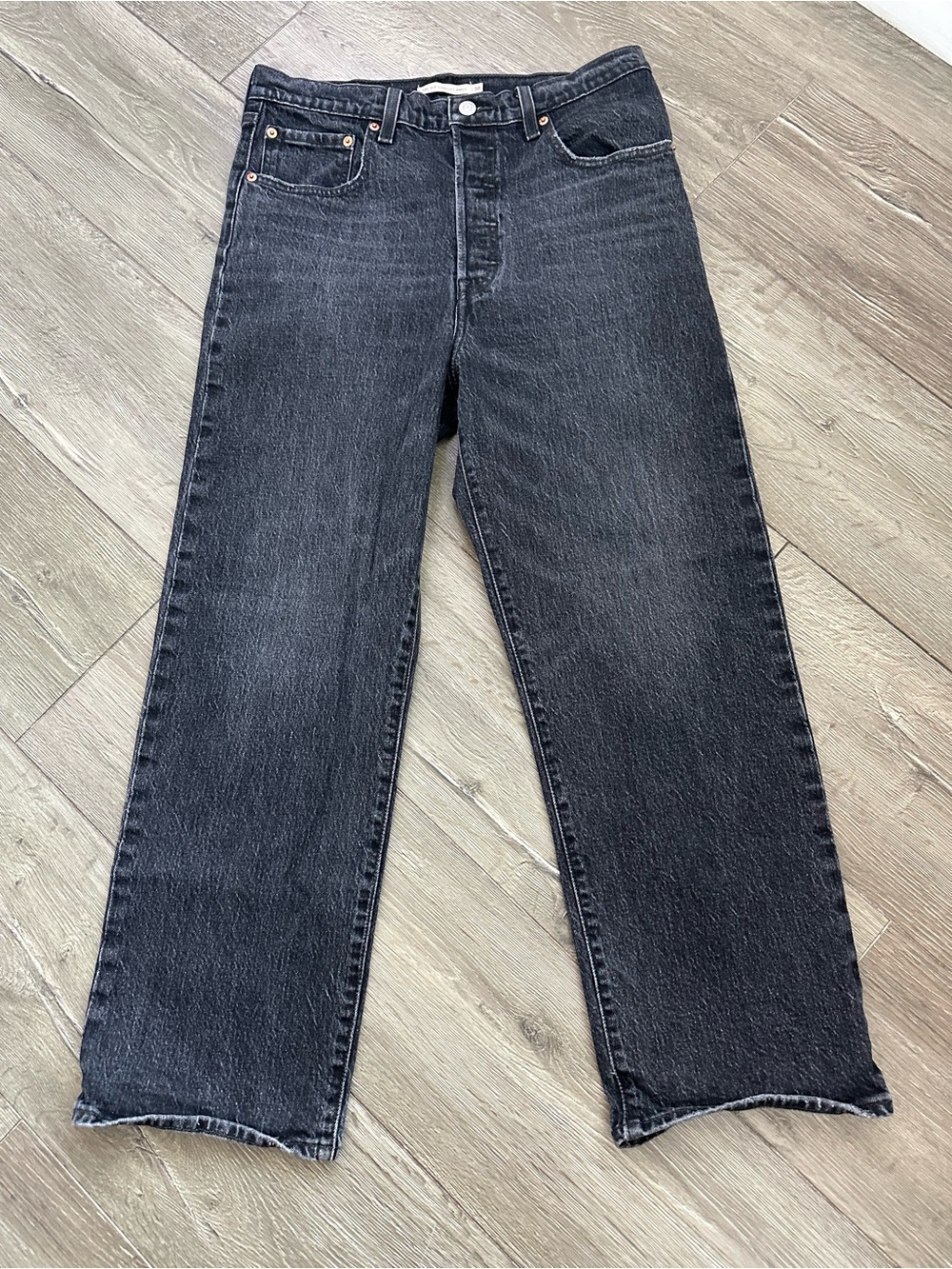 Levi's Men's Black Ribcage Straight Ankle Jeans
